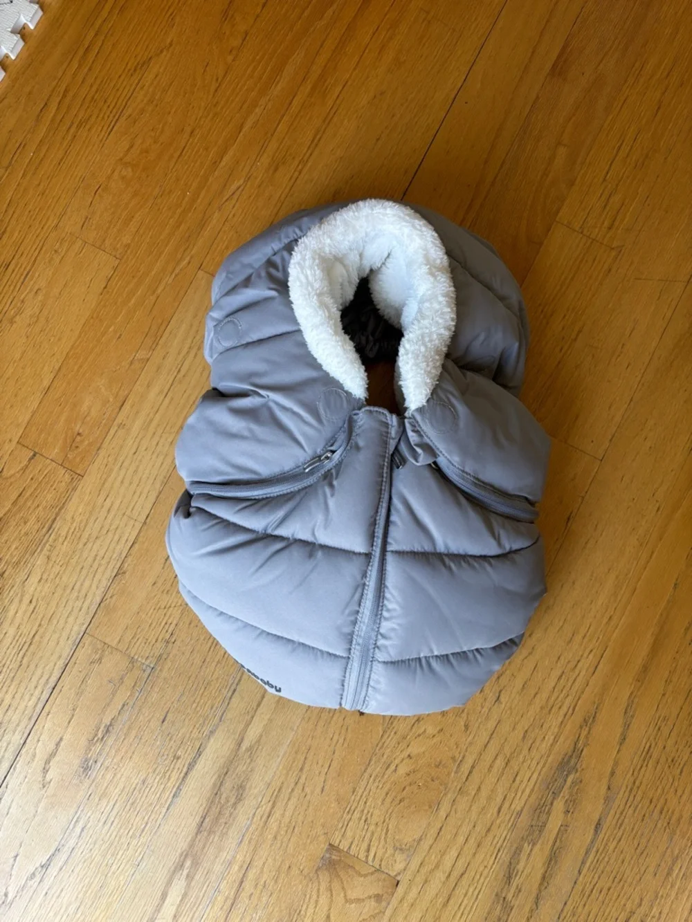 UPPAbaby CozyGanoosh Infant Car Seat Muff in light gray, like new